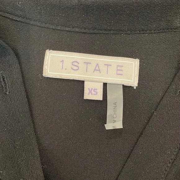 1 State Black Long Sleeve Dress - Picture 2 of 4